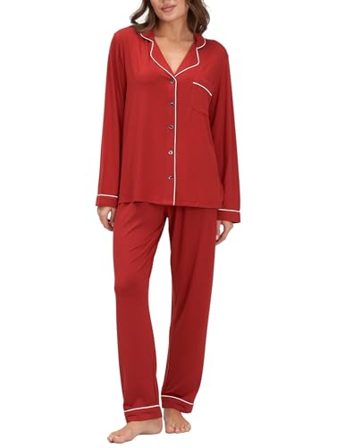 Luenta Damen Pyjama Set – Luxuriöse Nachtwäsche aus Premium-Material Modal mit Knopfleiste & elastischem Bund | Weicher & atmungsaktiver Hausanzug für Damen von Luenta