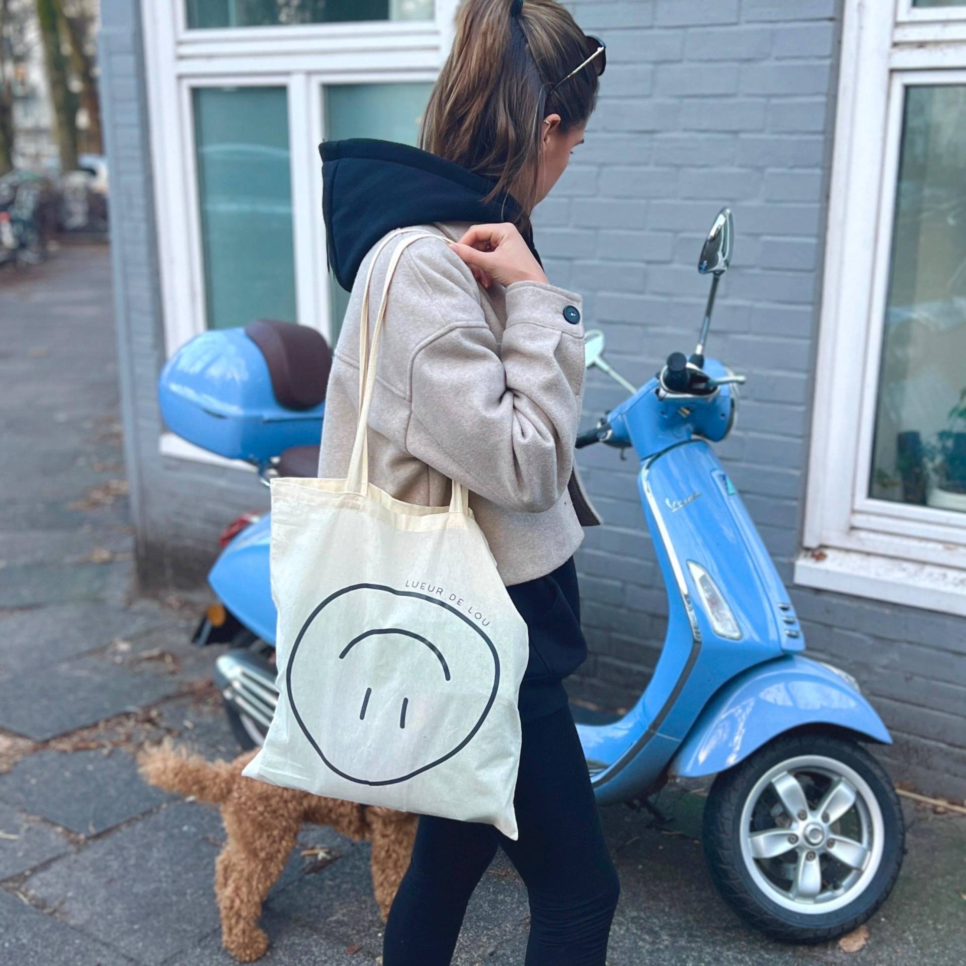 Lou | Organic Cotton Einkaufstasche Smile Jutebeutel Aus Bio Baumwolle von LUEURDELOU