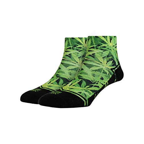 LUF SOX Quarter Ganja - Socken für Damen und Herren, Unisex-Größe 35-39, 40-43 und 44-48, mehrfarbig, Ferse und Fußspitze leicht gepolstert von LUF