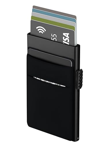 Lufanc RFID Geldbörse für Herren - Slim Metal Card Holder - Minimalistisches Kreditkartenetui - Herren Dünn Fronttasche Wallet - Smart & Small RFID Blocking Wallet - Mini Pop Up Kartenetui mit Lufanc RFID Geldbörse für Herren - Slim Metal Card Holder - Minimalistisches Kreditkartenetui - Herren Dünn Fronttasche Wallet - Smart & Small RFID Blocking Wallet - Mini Pop Up Kartenetui mit von LUFANCY