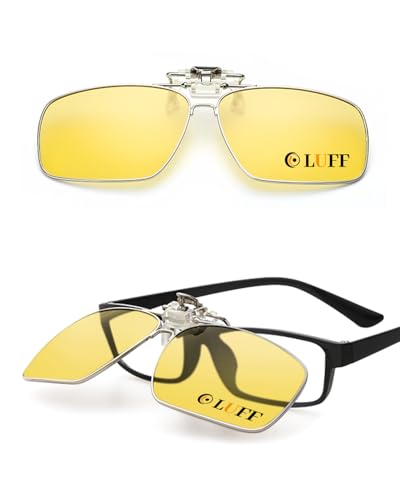 LUFF Nachtsichtbrille Clip-on Nachtsichtbrille Polarisiert Metall Flip Up Over Herren Damen HD Anti-Glare UV400 für Outdoor/Fahrten von LUFF