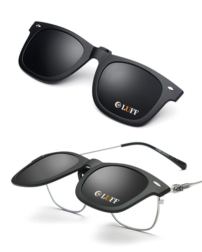 LUFF Polarisierte Clip-on Sonnenbrille für Herren Damen, Anti-Glare Flip Up UV400 Leichte Sonnenbrille Clips für Outdoor von LUFF