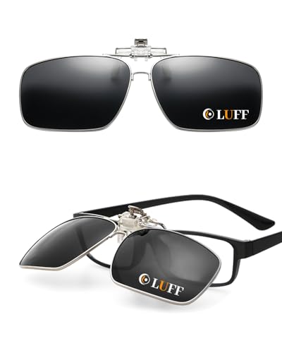 LUFF Polarisierte Sonnenbrille Clip auf Sonnenbrille Flip Up über Brillen Herren Damen HD Anti-Glare UV400 Outdoor/Fahren von LUFF