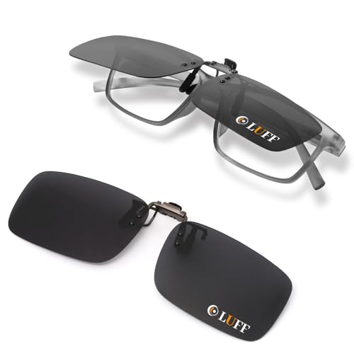 LUFF Polarisierte Unisex-Clip auf Sonnenbrille für verschreibungspflichtige Brillen-gute Clip-Stil Sonnenbrille für Myopie Brille im Freien/Fahren/Angeln (flip up style) von LUFF