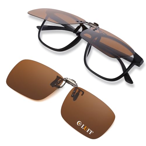 LUFF Polarisierte Unisex-Clip auf Sonnenbrille für verschreibungspflichtige Brillen-gute Clip-Stil Sonnenbrille für Myopie Brille im Freien/Fahren/Angeln (flip up style) von LUFF