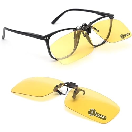 LUFF Polarisierte Unisex-Clip auf Sonnenbrille für verschreibungspflichtige Brillen-gute Clip-Stil Sonnenbrille für Myopie Brille im Freien/Fahren/Angeln (flip up style) von LUFF