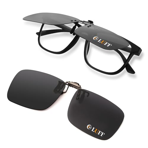 LUFF Polarisierte Unisex-Clip auf Sonnenbrille für verschreibungspflichtige Brillen-gute Clip-Stil Sonnenbrille für Myopie Brille im Freien/Fahren/Angeln (flip up style) von LUFF