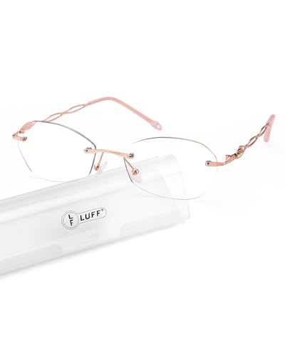LUFF Stilvolle randlose Lesebrille für Frauen mit Blaulichtfilter, modisch, bequem und leicht, randlos, 1 Stück von LUFF