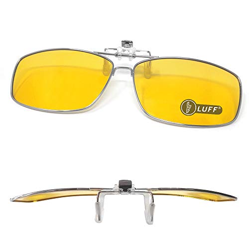Polarized Clip On Sonnenbrille Herren/Frauen Flip-Up Polarized Sun Lenses Fit für verschreibungspflichtige Brillen / Leser / Outdoor-Sportarten, 024-Gelb, Style2 von LUFF