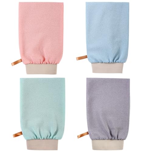 LUFFLOK 4 Stück Peelinghandschuh, Peeling Handschuhe für Körper und Gesicht, Exfoliating Gloves, Waschlappen Rückenbürste Badezubehör für Damen und Herren, Massage Handschuh, Body Scrub (4 Stück) LUFFLOK 4 Stück Peelinghandschuh, Peeling Handschuhe für Körper und Gesicht, Exfoliating Gloves, Waschlappen Rückenbürste Badezubehör für Damen und Herren, Massage Handschuh, Body Scrub (4 Stück) von LUFFLOK