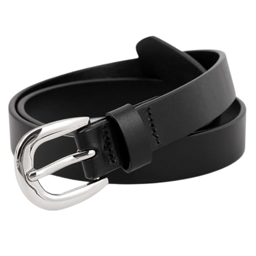 LUFFLOK Schwarzer Gürtel PU Leder, Verstellbarer Damen & Herren Gürtel mit Solider Dornschließe, Modischer Leder Dünner Taillengürtel für Jeans & Hosen (Schwarz) LUFFLOK Schwarzer Gürtel PU Leder, Verstellbarer Damen & Herren Gürtel mit Solider Dornschließe, Modischer Leder Dünner Taillengürtel für Jeans & Hosen (Schwarz) von LUFFLOK
