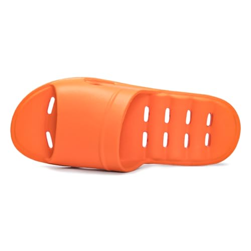 Luffymomo Damen-Dusch-Sandalen, rutschfest, Bad-Hausschuhe mit Ablauflöchern, Orange/Abendrot im Zickzackmuster (Sunset Chevron), 38.5 EU von LUFFYMOMO