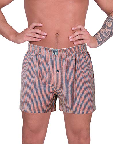 LUFT Herren-Boxershorts, Motiv: Cool Candy Stripes, weich, elastische Taille, zum Hineinschlüpfen, Orange und Schwarz, XX-Large von LUFT