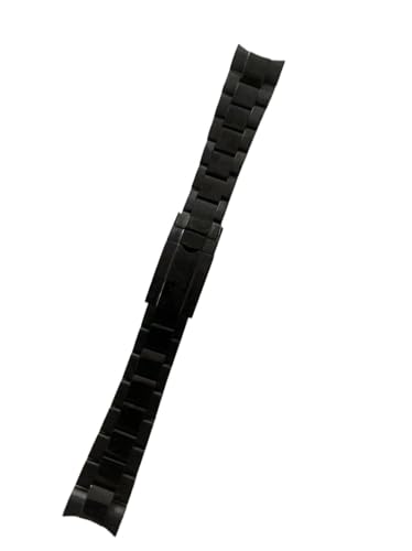 LUGEMA Beobachten Sie das Armband mit Rolex kompatibel Submariner Yacht-Meister Daytona Massive Edelstahl Watch Strap Kettenuhr Zubehör Uhrenarmband (Color : Black, Size : 21mm With Logo) von LUGEMA