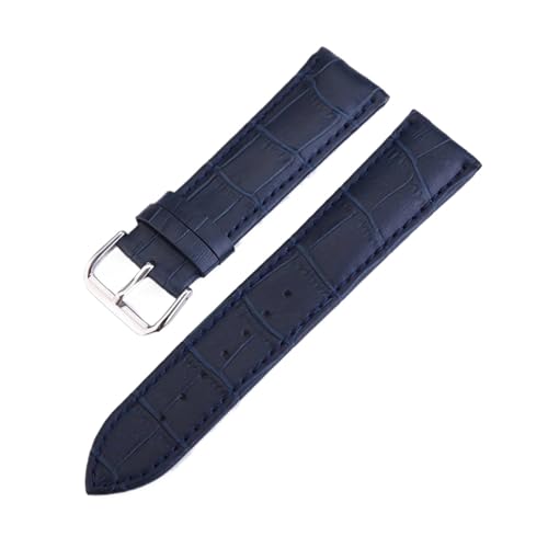 LUGEMA Buntes Echtlederarmband For Herren Und Damen 12 13 14 15 16 17 18 19 20 22 24 Mm, Krokodilmuster, Wasserdichtes Uhrenarmband(Deep Blue,18mm) von LUGEMA