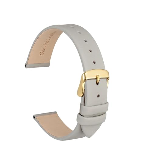 LUGEMA Elegantes Uhrenarmband Aus Echtem Leder, 8 Mm, 10 Mm, 12 Mm, 14 Mm, 16 Mm, 18 Mm, 20 Mm, 22 Mm, Ersatzbänder For Damen-Damenarmband(Dark Plum-Rose,14mm) von LUGEMA