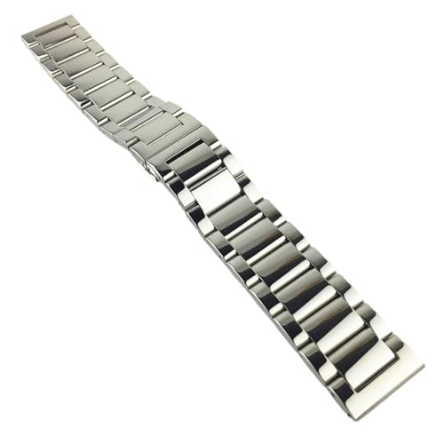 LUGEMA Ersatz-Uhrenarmband Aus Edelstahl, Glänzend, Matt, Zweifarbig, Mit Schmetterlingsschnalle, Uhrenarmband 1618202122232426mm(Silver,20mm) von LUGEMA