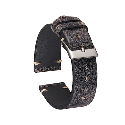 LUGEMA Handgefertigtes Vintage-Lederarmband Im Distressed-Look, Pflanzlich Gegerbtes Leder, Ersatz-Uhrenarmband, 18 Mm, 19 Mm, 21 Mm, 20 Mm, 22 Mm (Color : 2, Size : 22mm) von LUGEMA