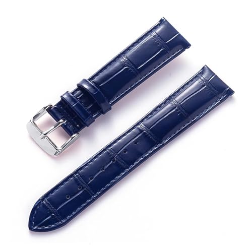LUGEMA Herren-Damen-Lederarmband, kompatibel mit Cartier Tank London Solo Key Faltschließe 17, 18, 20, 22 mm, Leder-Uhrenarmband-Zubehör(Dark blue,13) von LUGEMA