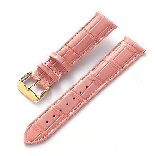 LUGEMA Herren-Damen-Lederarmband, kompatibel mit Cartier Tank London Solo Key Faltschließe 17, 18, 20, 22 mm, Leder-Uhrenarmband-Zubehör(Peach Gold Buckle,20) von LUGEMA