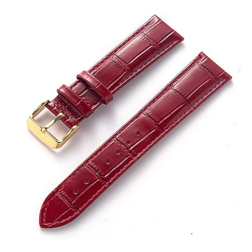 LUGEMA Herren-Damen-Lederarmband, kompatibel mit Cartier Tank London Solo Key Faltschließe 17, 18, 20, 22 mm, Leder-Uhrenarmband-Zubehör(Red gold buckle,22) von LUGEMA
