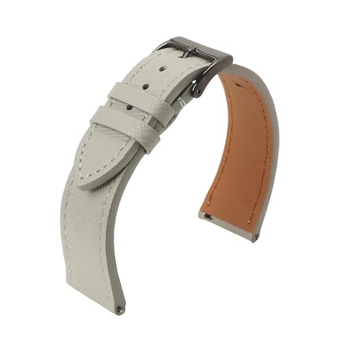 LUGEMA Hochwertige Uhrenarmbänder Aus Kalbsleder, Saffiano-Armbänder, 18 Mm, 20 Mm, 22 Mm, Armband, Armbanduhren, Zubehör(Grey 2,18mm) von LUGEMA