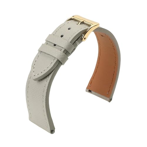 LUGEMA Hochwertiges Uhrenarmband Aus Saffiano-Leder Mit Schnellverschluss, Vintage-Stil, 18 Mm, 20 Mm, 22 Mm(Grey 3,20mm) von LUGEMA