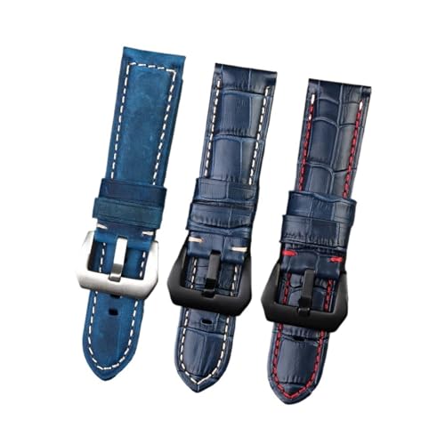 LUGEMA Hochwertiges Wasserdichtes Uhrenarmband, Kompatibel Mit Panerai PAM688 441/1313, Rindsleder, Herren-Uhrenarmband, Zubehör, 22 Mm, 24 Mm, 26 Mm(C-brown-silver,24mm) von LUGEMA
