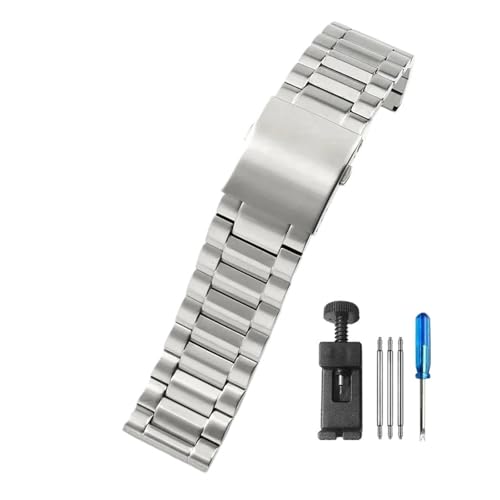 LUGEMA Massives Edelstahl-Armband, Kompatibel Mit Diesel Dz7312 Dz7372 Dz4316, Herrenuhrenarmband, Großes Zubehör(3-Beads-Steel,26mm) von LUGEMA