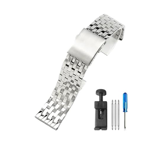 LUGEMA Massives Edelstahl-Armband, Kompatibel Mit Diesel Dz7312 Dz7372 Dz4316, Herrenuhrenarmband, Großes Zubehör(7-Beads-Steel,28mm) von LUGEMA