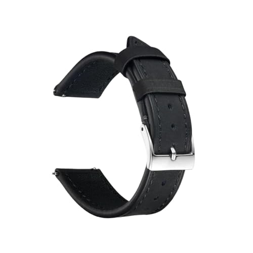 LUGEMA Retro-Leder-Uhrenarmband Crazy Horse Rindsleder-Armband For Herren Und Damen 18 19 20 Mm 21 Mm 22 Mm Uhrenarmbänder Schnellverschluss(Black,21mm) von LUGEMA