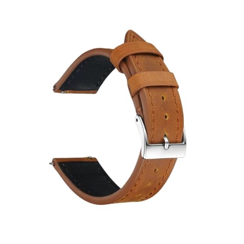 LUGEMA Retro-Leder-Uhrenarmband Crazy Horse Rindsleder-Armband For Herren Und Damen 18 19 20 Mm 21 Mm 22 Mm Uhrenarmbänder Schnellverschluss(Brown,21mm) von LUGEMA