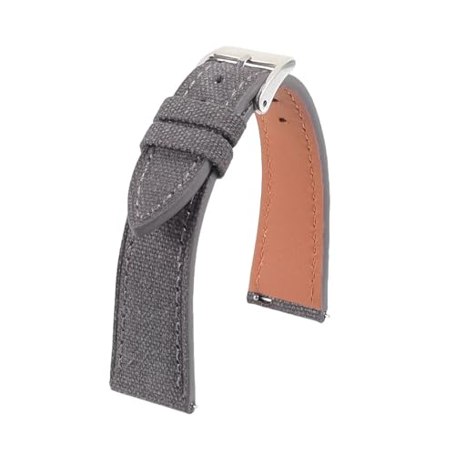 LUGEMA Schlankes Uhrenarmband Aus Segeltuch Mit Schnellverschluss, Vintage-Stoffband, 20 Mm, 22 Mm, Retro-Armband, Gürtelzubehör For Herren(Dark grey,22mm) von LUGEMA
