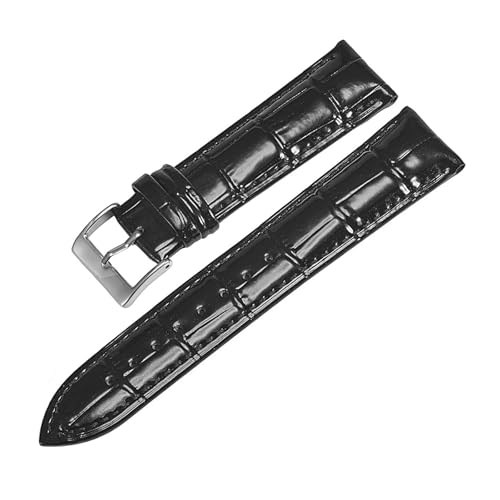 LUGEMA Uhrenarmband Aus Alligatorleder, 12 Mm, 14 Mm, 16 Mm, 18 Mm, 20 Mm, 22 Mm, Rosa-blaues Krokodil-Uhrenarmband For Damen(Black,16mm) von LUGEMA