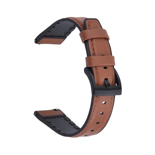 LUGEMA Vintage Hybrid Leder Silikon Uhrenarmbänder 20mm 22mm Schnellverschluss Ersatzgürtel Handgefertigte Nähte Langlebige Uhrenarmbänder(Brown,20mm) von LUGEMA