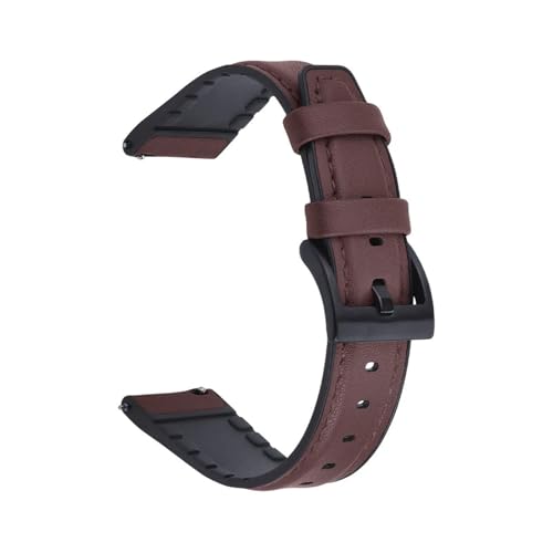 LUGEMA Vintage Hybrid Leder Silikon Uhrenarmbänder 20mm 22mm Schnellverschluss Ersatzgürtel Handgefertigte Nähte Langlebige Uhrenarmbänder(Coffee,20mm) von LUGEMA