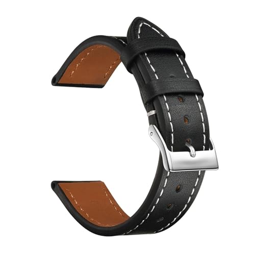 LUGEMA Vollnarbiges Leder-Uhrenarmband 12 mm 14 mm 16 mm Damen-Uhrenarmbänder 18 mm 20 mm Armband for Herren(Black,14mm) von LUGEMA