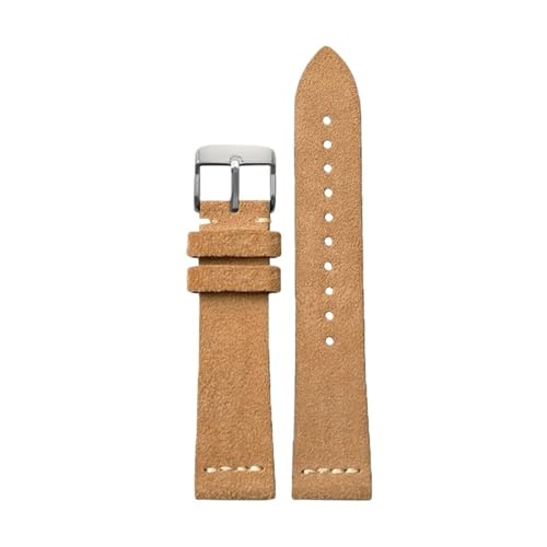 LUGEMA Wildleder-Uhrenarmband, 20 Mm, 22 Mm, Handgefertigt, Wildlederarmband, Weiches Armband, Gürtelzubehör(Beige,20mm) von LUGEMA