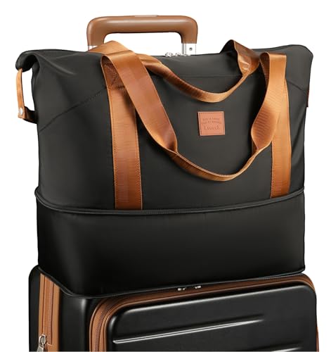 LUGGEX Reisetasche Handgepäck Tasche Ryanair Erweiterbare Weekender Damen Sporttasche mit Kulturbeutel Wasserabweisend Travel Duffle Bag 40×22×25 cm von LUGGEX