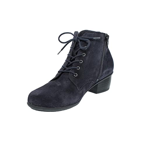 Waldläufer Haifi Stiefelette, Velour, Notte (blau), Schnürung u. Reißverschluss, Weite H 967809-195-194 von LUGINA SCHUHFABRIK GMBH