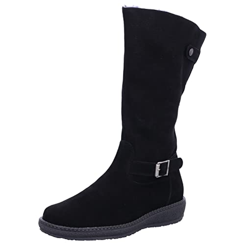 Waldläufer Hoja Stiefel (Langschaft), Futter echt Lammfell, Bear (Nubuk), Weite H, schwarz 533904-165-001 schwarz Gr. 38 von LUGINA SCHUHFABRIK GMBH