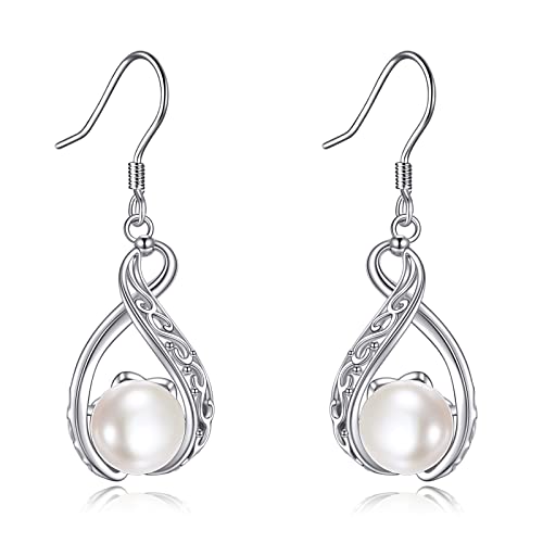 Perlen Ohrringe für Damen Sterling Silber irische keltische Perlen Ohrringe Schmuck Geschenke von LUHE