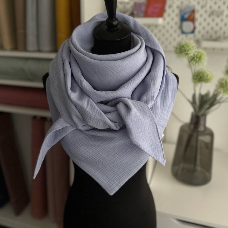 Musselintuch Damen Halstuch Musselin Dreieckstuch Tuch Doppellagig Flieder von LUHOITstore