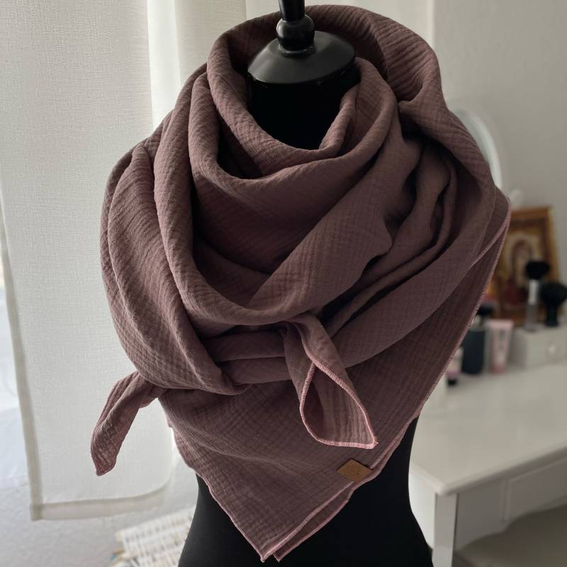 Musselintuch Damen Halstuch Tuch Sommertuch Aus Musselin Dreieckstuch Ca 130 X cm Antique Rose von LUHOITstore