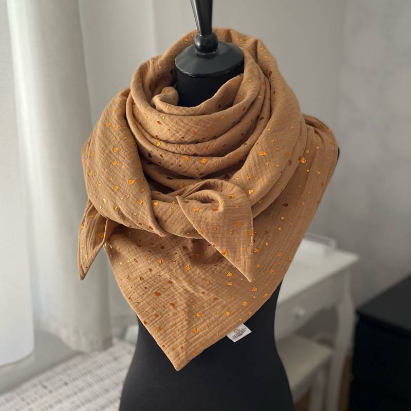 Musselintuch Dreieckstuch Damen Halstuch Musselin Tuch Doppellagig Verschiedene Größen von LUHOITstore