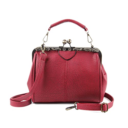 LUI SUI Damen Handtaschen Damen Top Griff Taschen PU Leder Stilvolle Tote Umhängetaschen Geldbörse Rot von LUI SUI