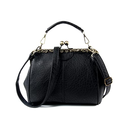 LUI SUI Damen Handtaschen Damen Top Griff Taschen PU Leder Stilvolle Tote Umhängetaschen Geldbörse Schwarz von LUI SUI