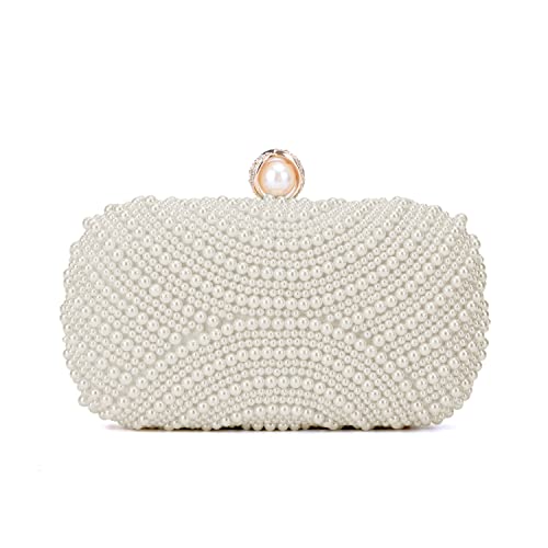 LUI SUI Damen Perle Clutch Geldbörsen Vintage Braut Perlen Abend Clutch Tasche für Hochzeit Cocktail Party Prom von LUI SUI