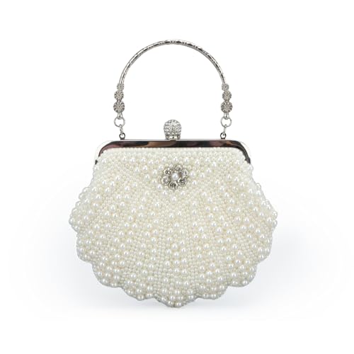 LUI SUI Damen Perle Perlen Clutch Geldbörsen Vintage Kristall Braut Abendtasche für Hochzeit Cocktail Party Prom von LUI SUI