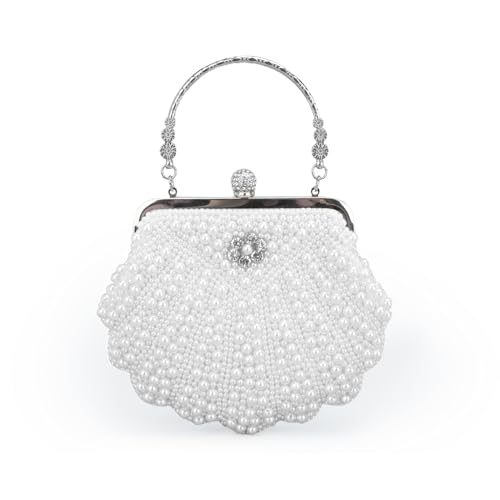 LUI SUI Damen Perle Perlen Clutch Geldbörsen Vintage Kristall Braut Abendtasche für Hochzeit Cocktail Party Prom von LUI SUI